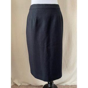 Sag Harbor Vintage Black Wool Midi Pleated Front Skirt